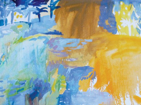 Zahrada, 80 x 45 cm, olej na plátně