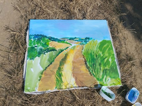 Plenér, akryl na plátně, 80 x 70 cm