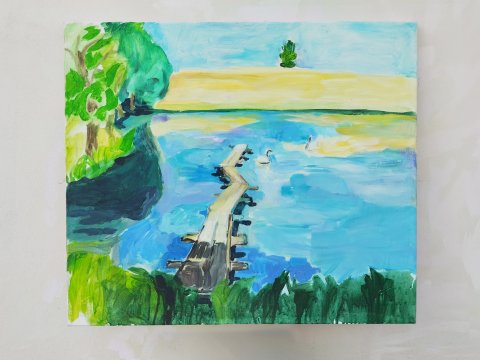 Plenér, akryl na plátně, 80 x 70 cm